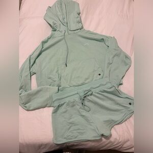 Roxy Mint Green Hoodie and Shorts Set